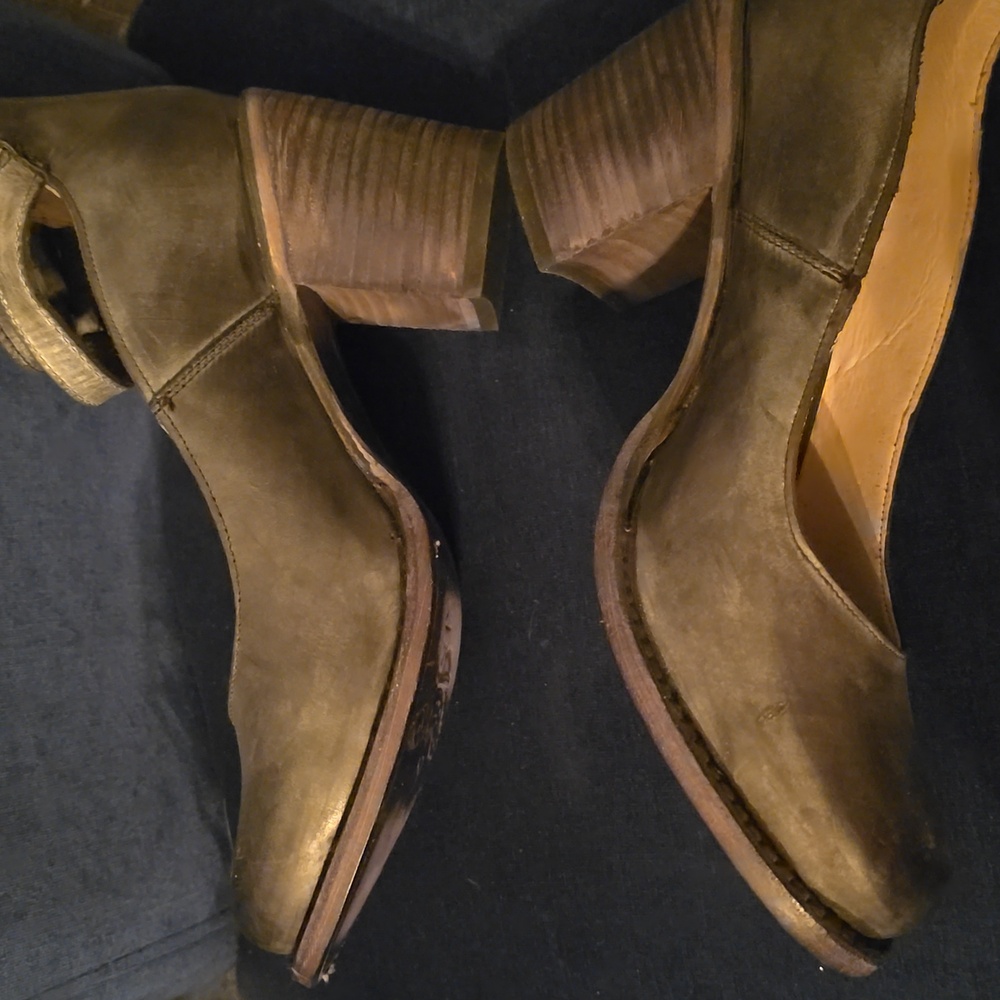 FREEBIRD Randi Weathered Dark Gray Black Heeled Leather Shoes - Size 10 New FIRM - Picture 10 of 16